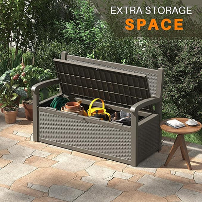 80 Gallon Outdoor Storage Box, Resin Patio Furniture - Image 5