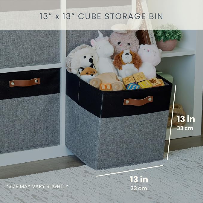 OrganiHaus 13" x 13" x 13" Cube Fabric Storage Bins Set of 4, Fabric Storage - Image 2