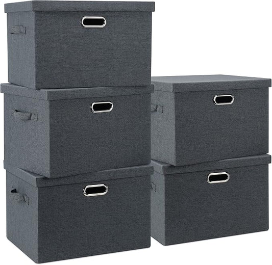 Large 17" 36 Quart Collapsible Stackable Storage Bins by GraciadecoStorage