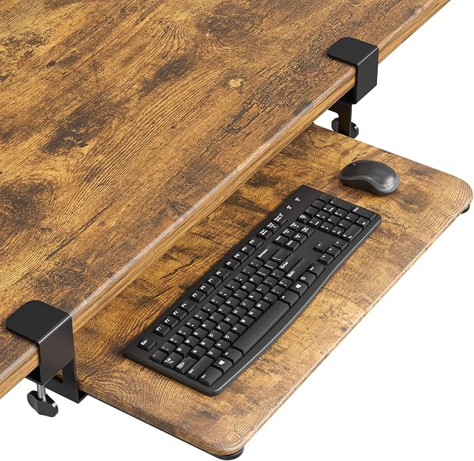 BONTEC KMT01 Under Desk Keyboard Tray, Pull-Out Keyboard & Mouse Platform by BONTEC