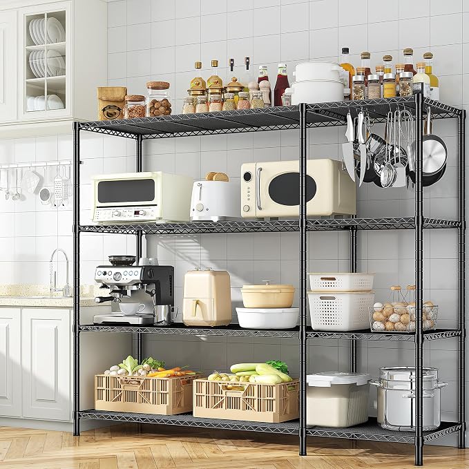 52.4W Wire Shelving Rack, 4Tier Metal Shelving Unit, 1120LBS Heavy Duty Storage - Image 2