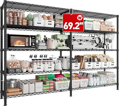 REIBII 70" W Storage Shelves Heavy Duty Load 1600LBS, Metal Shelving 5-Tier - Image 5