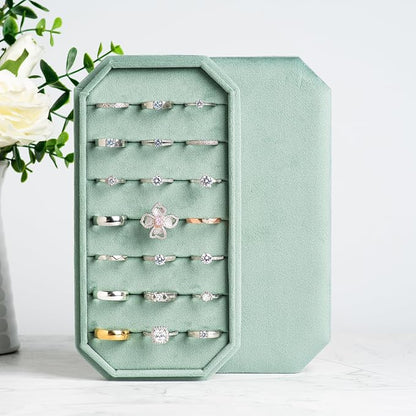 Velvet Ring Organizer Display Tray Jewelry Box Earring Holder Case - Image 5