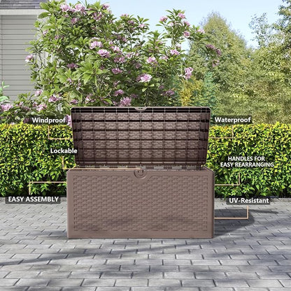 80 Gallon Pro Resin Deck Box, Waterproof Outdoor Storage Bin - Image 4