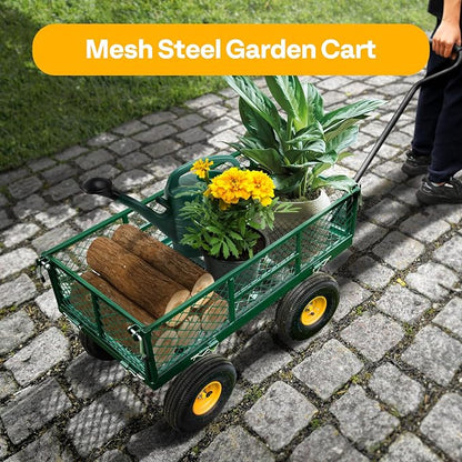 VIVOHOME Heavy Duty 880 Lbs Capacity Mesh Steel Garden Cart Folding Utility - Image 2