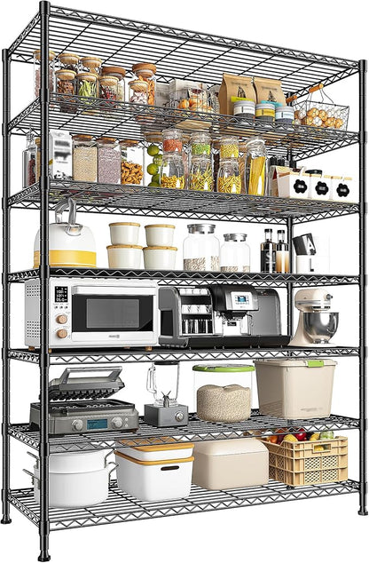 82.6H Metal Shelving Unit 7 Tier Storage Shelves Adjustable Wire Shelving Metal by Durayloly