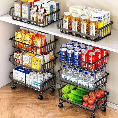 3-Tier Rolling Pantry Organizers and Storage Cart by Gsiekare