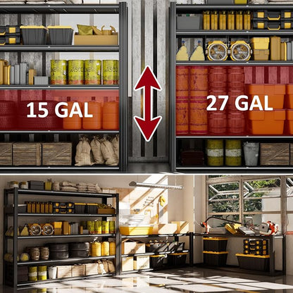 60" W Garage Shelving 5-Tier Storage Shelves Adjustable Metal Shelving Units - Image 5