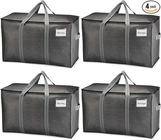 VENO 4 Pack Moving Bags and Large Christmas Storage Bins by Veno