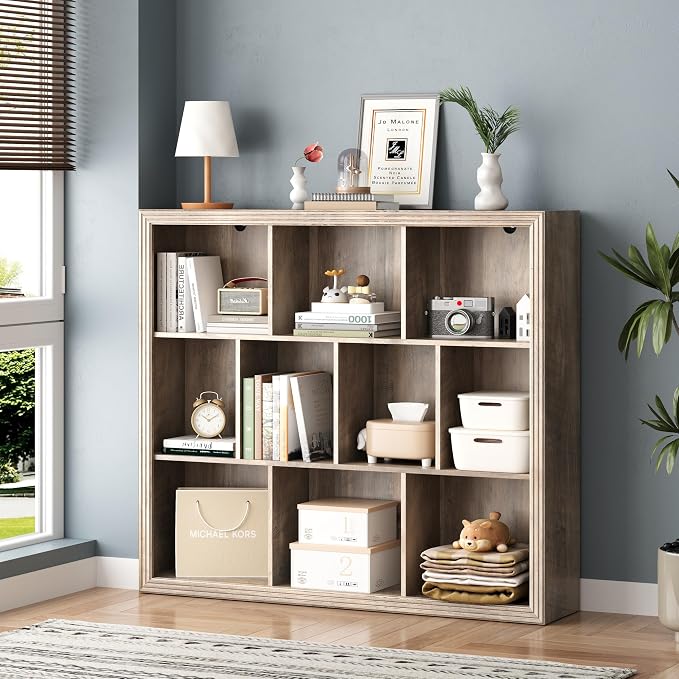 Book Shelf with 10-Cube, 43” Wide Bookshelf with Anti-Tip Device, 38” Tall Open - Image 5
