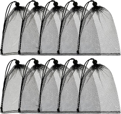 TecUnite 10 Pcs Mesh Bags Drawstring Laundry Bags Large Nylon Mesh Gift by TecUnite