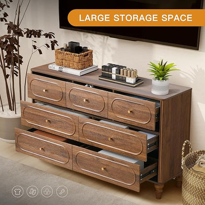 ORRD Fluted 7 Drawer Dresser for Bedroom, Modern Mid Century Chest of Drawers - Image 4