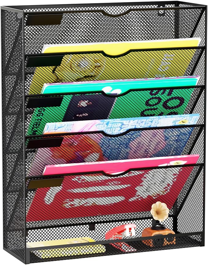 Hanging Wall File Organizer 6 Tier Wall Mounted Mail Paper Folder Holder by GDINDINFAN