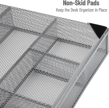 Mind Reader Drawer Organizer, Desk Org, Utensil Organizer, Metal Mesh - Image 4