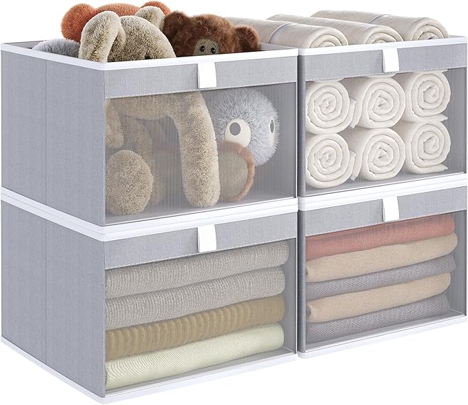 Linen Closet Organizers and Storage, Closet Storage Bins Basket Organizer by Coyacool