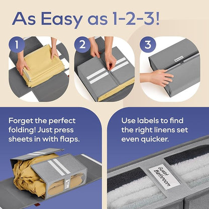 8x Bed Sheet Organizer Storage Boxes - Image 6