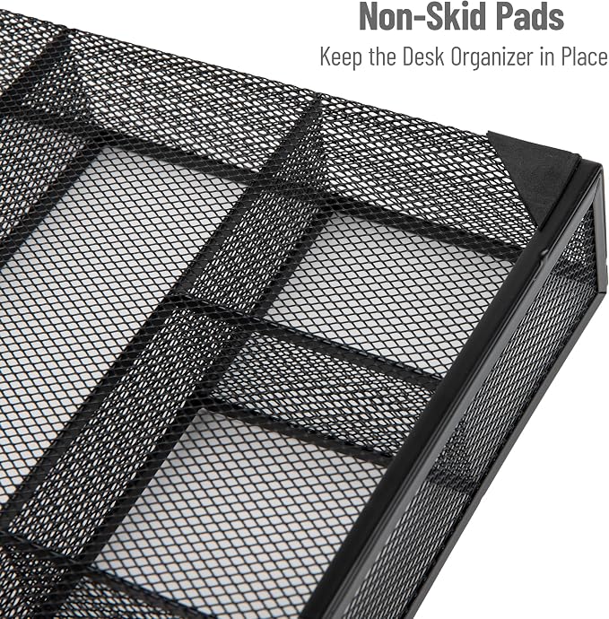 Mind Reader Drawer Organizer, Desk Org, Utensil Organizer, Metal Mesh - Image 4