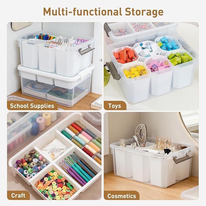 Citylife 17 QT Plastic Storage Bins Clear Storage Box - Image 7