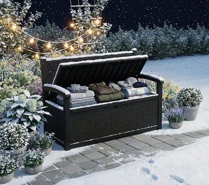 80 Gallon Outdoor Storage Bench, Waterproof Patio Deck Box - Image 7
