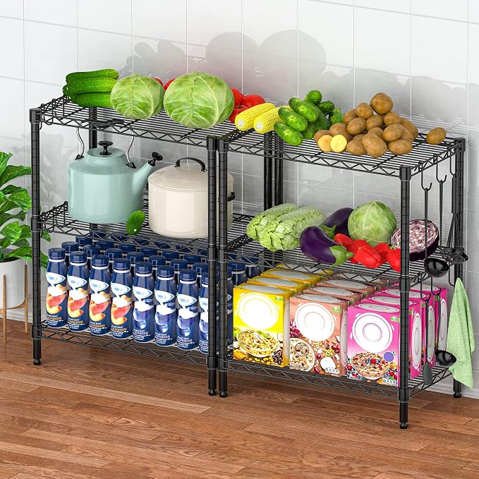 3-Tier Metal Shelf for Storage, Wire Shelving Unit Storage Rack Organizer Steel - Image 5