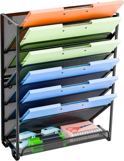 Simple Trending Wall File Organizer, Mesh 7-Tier Vertical Hanging File Holder by SimpleTrending