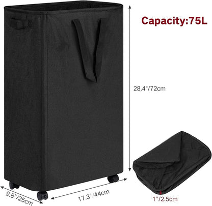 efluky Slim Rolling Laundry Basket - Image 2