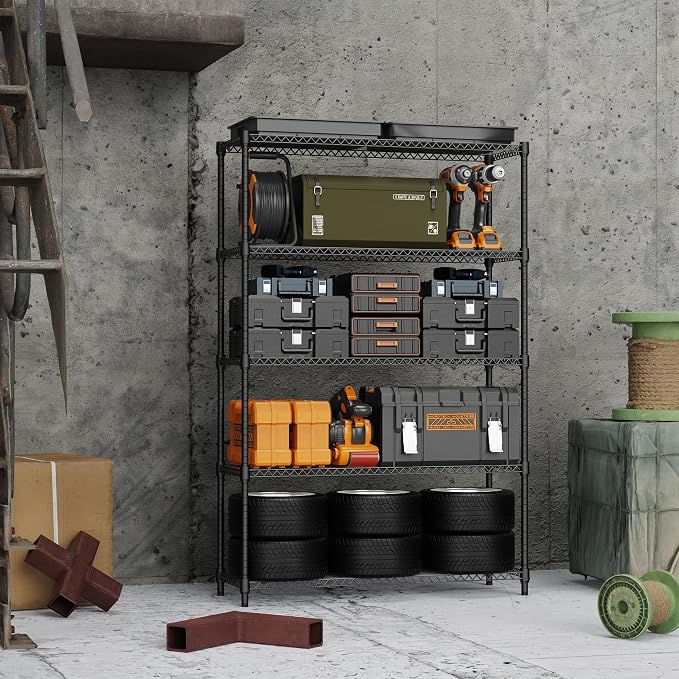 5 Tiers Shelf Metal Storage Shelves Standing 1750 LBs Household Shelf Organizer - Image 5