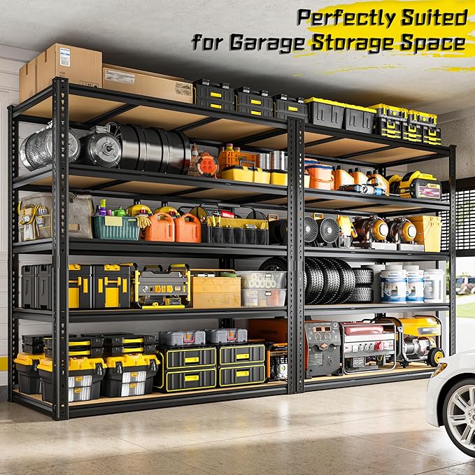 48" W Garage Shelving Heavy Duty 3200LBS Garage Storage Shelving, 5 Tier - Image 4