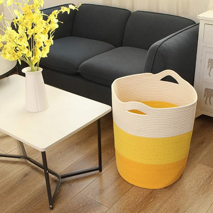 Sea Team Large Size Cotton Rope Woven Storage Basket - Image 2