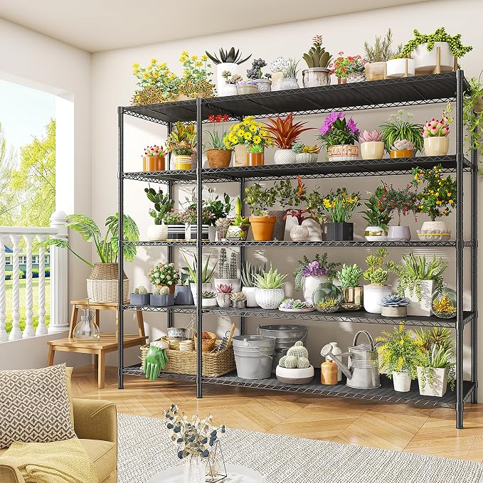 70.8H Wire Shelving Rack, 5Tier Metal Shelving Unit, 1400LBS Heavy Duty Storage - Image 9