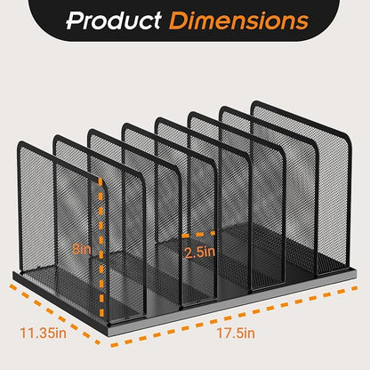 Kuntine.B Desk File Organizer 7 Upright Mesh Desktop Organizer File Sorter - Image 2