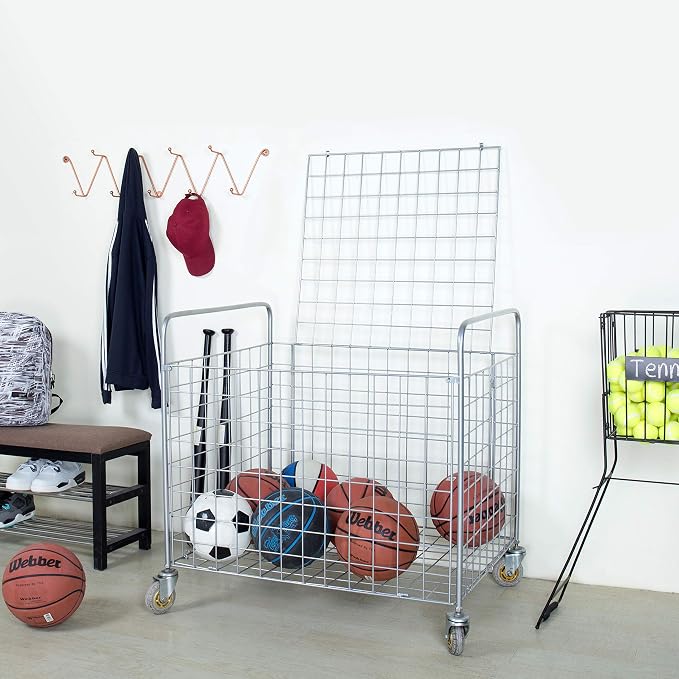 MyGift Professional Gym Metal Multi Sports Ball Storage Cart - Image 2