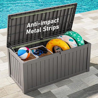 120 Gallon Outdoor Storage Box, Resin Deck Boxes Outdoor Waterproof - Image 5