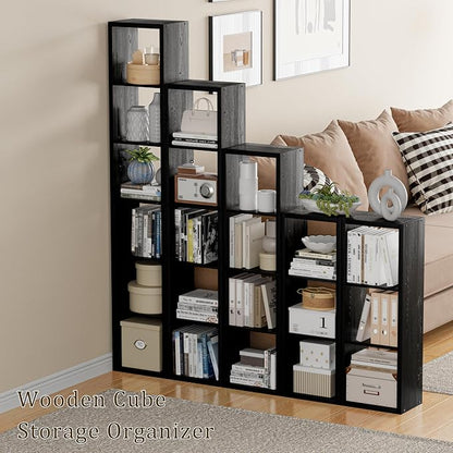 Tall Cube Storage Organizer Bookcase, 5 Tier 11 inch Open Back Cubical Shelf - Image 5