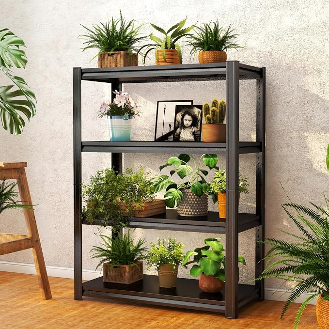 4-Tier Storage Shelves, Garage Metal Shelving Unit, Adjustable, Double-Layer - Image 2
