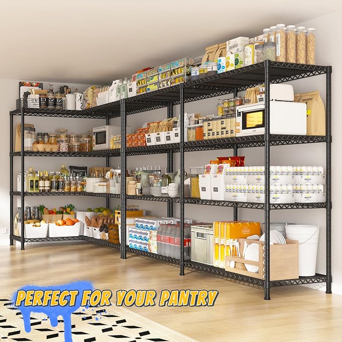 REIBII 72.8" W Storage Shelves Load 1500LBS, 4 Tier Metal Shelving Unit Wire - Image 7