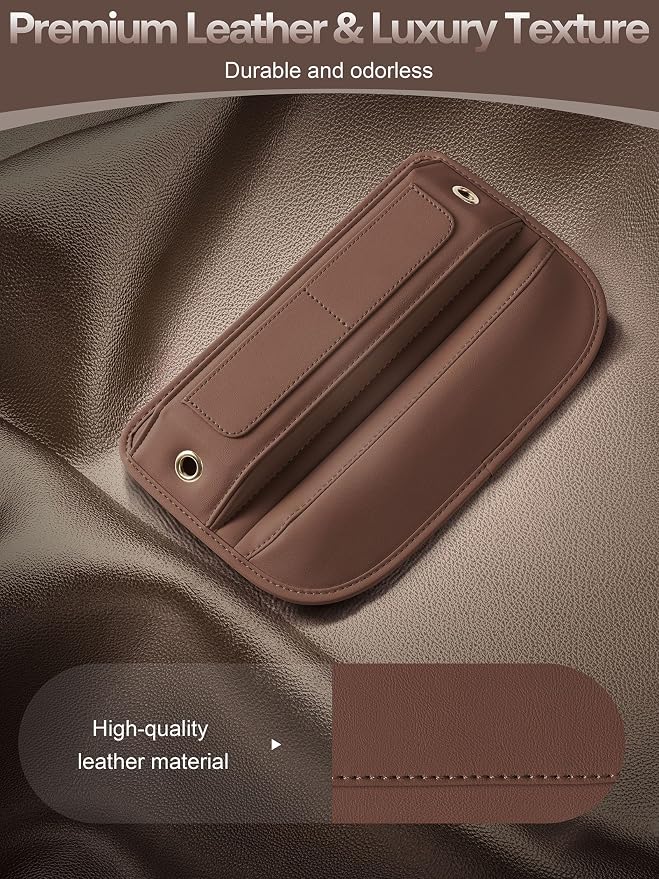 Premium Leather Seat Gap Filler Organizer, Universal Fit Car Accessories - Image 4