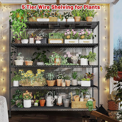 REIBII 45.8''W Steel Wire Shelving Unit, 5 Tier Adjustable Metal Storage Shelves - Image 6