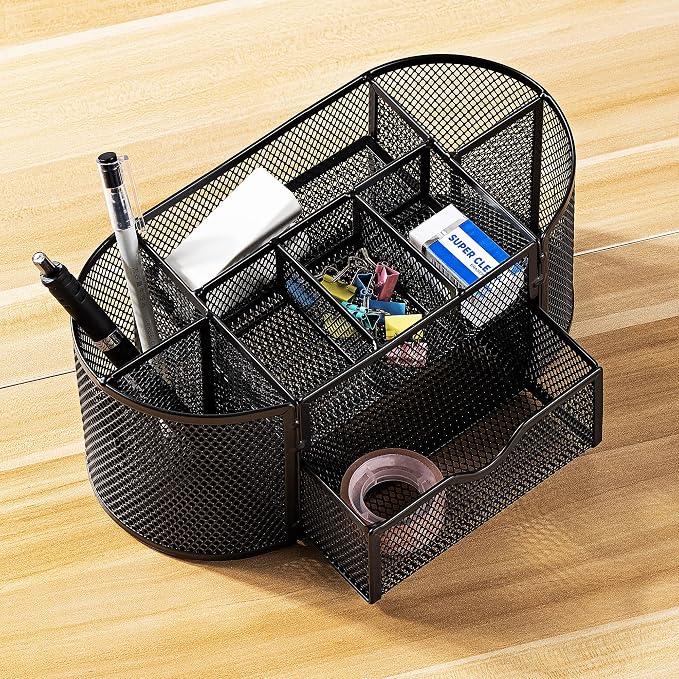 Amazon Basics Pen Holder and Desk Organizer, Office Caddy Storage, ‎9.25" x - Image 6