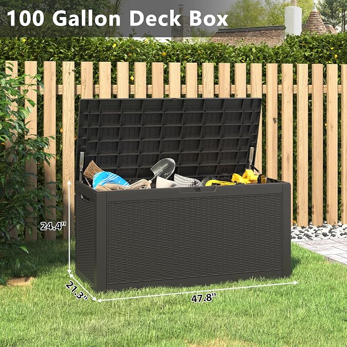 Outdoor Storage Box, Resin Deck Boxes Indoor and outdoor, Waterproof Storage - Image 2