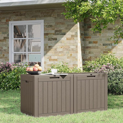 32 Gallon Deck Box Lockable Resin Indoor Outdoor Storage Box waterproof Outdoor - Image 5