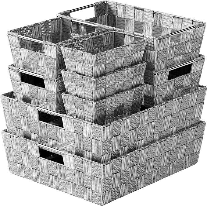 Baskets For Organizing Set Of 9 Dark Grey by Neaterize