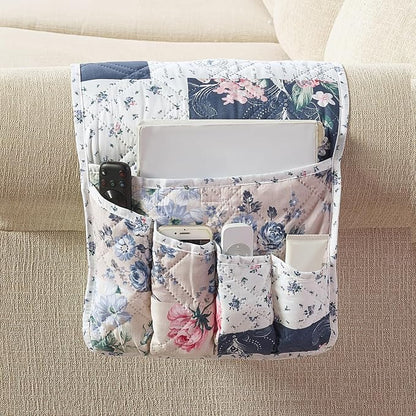 Brilliant Sunshine Roses in Beige Couch Sofa Armrest 5 Pockets Organizer by BrilliantSunshine