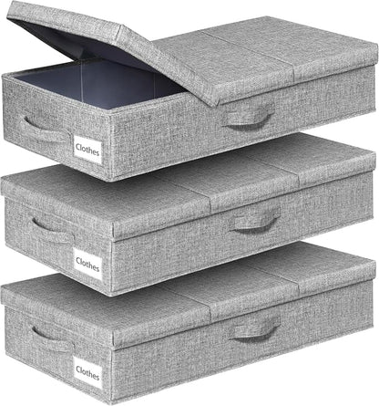 punemi Under Bed Storage Containers, Long Flat Firm Sides Underbed Organization - Image 2