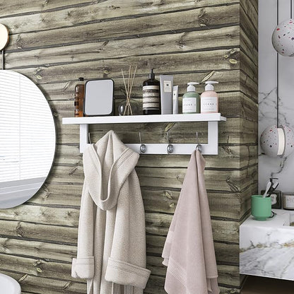 SMIBUY Coat Hooks with Shelf Wall-Mounted, 29.2 Inch Entryway Coat Rack - Image 3