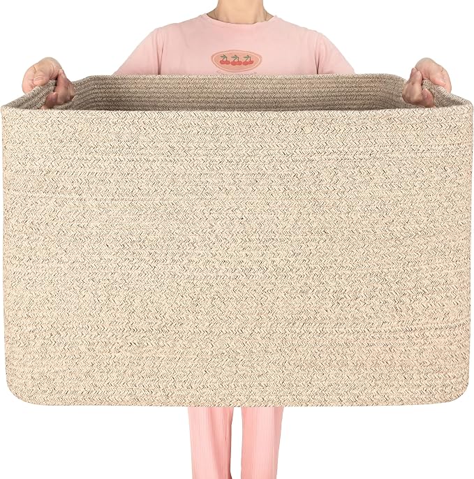 MINTWOOD Design 112L Extra Large Blanket Basket Holder Living Room, Dog Toy by MINTWOODDesign