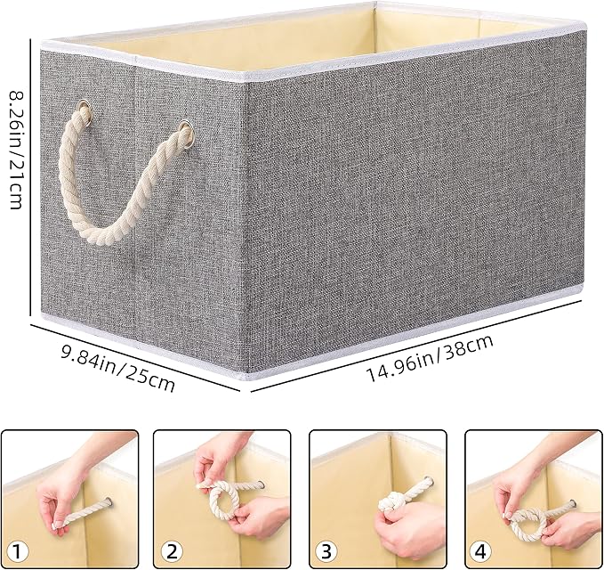 Yawinhe Foldable Fabric Storage Cubes 3-Pack, Collapsible Bins - Image 4