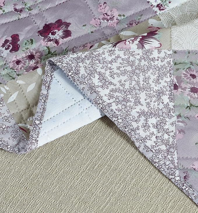 Brilliant Sunshine Lilac Rose Patchwork Couch Armrest 5 Pockets Organizer - Image 3