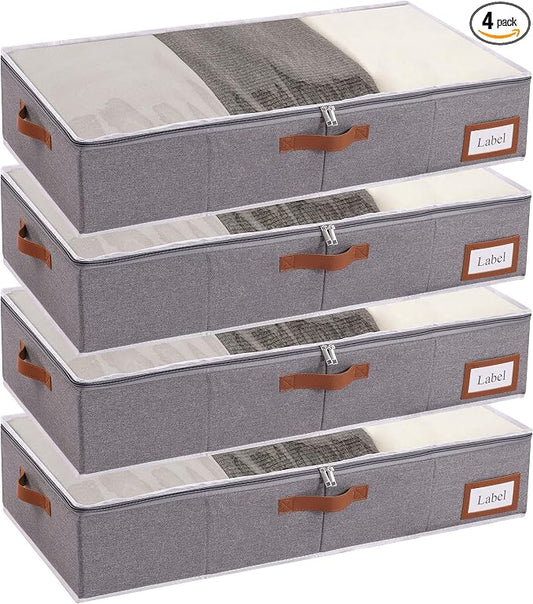Yawinhe Under Bed Storage Containers, 4 Pack, Bin by Yawinhe