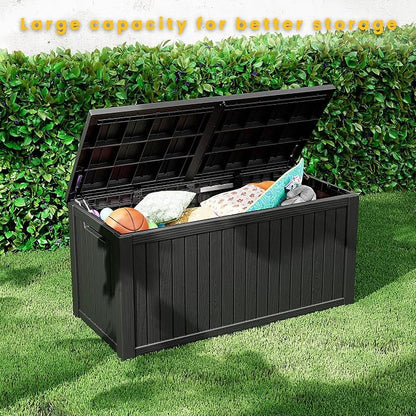 200 Gallon Outdoor Storage Box Waterproof Lockable Resin Deck Box Large - Image 9